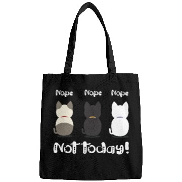Discover Nope not today three cute kittens illustration Bags