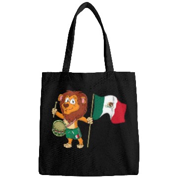 Discover Lion with the Mexico flag Bags
