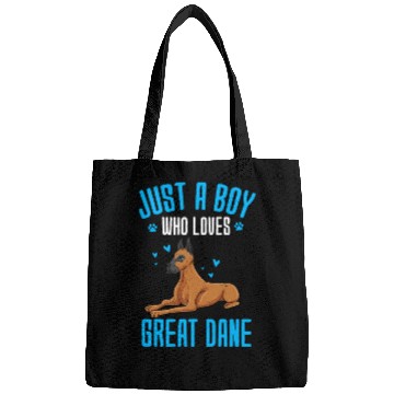 Discover Just A Boy Who Loves Great Dane Bags