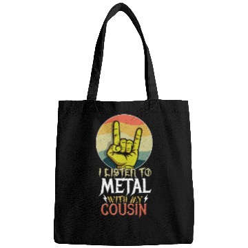Discover Metal With Cousin Metal Kid Music Lover Rocker Bags