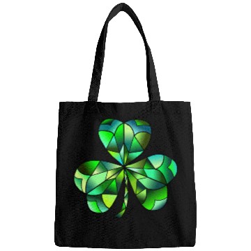 Discover Green Gradation Stained Glass Irish Clover Bags
