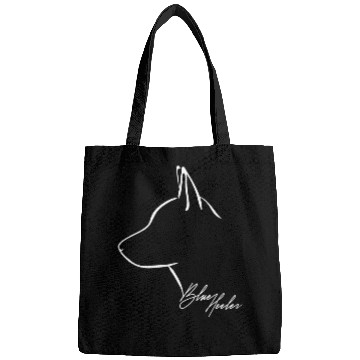 Discover Funny Blue Heeler Profile dog mom Bags