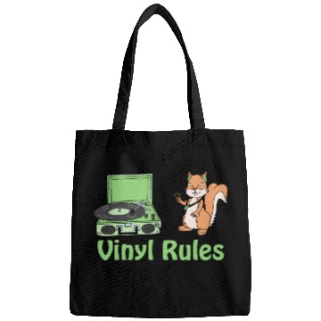 Discover vinyl rules pastel green Bags