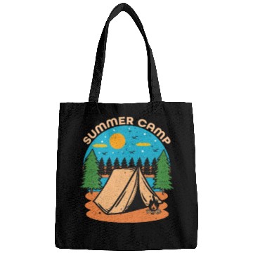 Discover Happy Summer Camp Camping Lover FunnyT-Bags