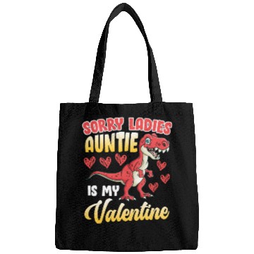 Discover Auntie Saurus is my valentine Valentine's Day Bags
