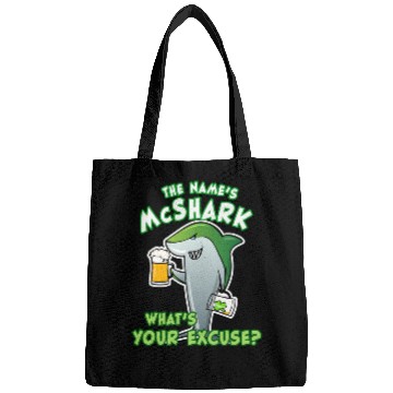 Discover St Patricks Day Shark Funny Beer Drinking Bags