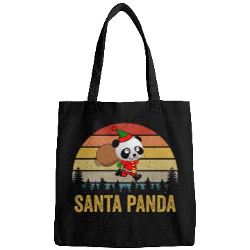Discover Santa Panda Funny Christmas Panda Lover Bags