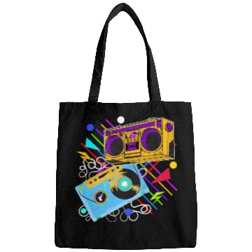 Discover 80s 90s Music Aesthetic Vintage Boombox Retro Cass Bags
