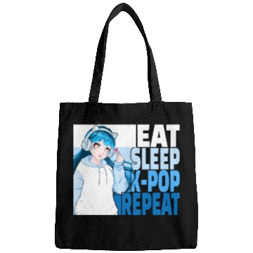 Discover Eat Sleep K-POP Repeat Cute Korean Anime Girl Bags