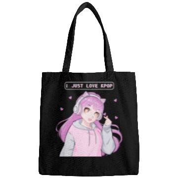 Discover I Just Love Kpop Cute Anime Girl Finger Heart Sara Bags