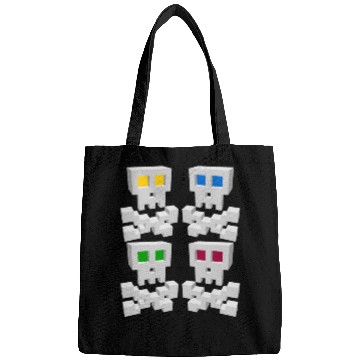 Discover 8-bit Pixel Pop Art Style Pirate Flag Skulls Bags