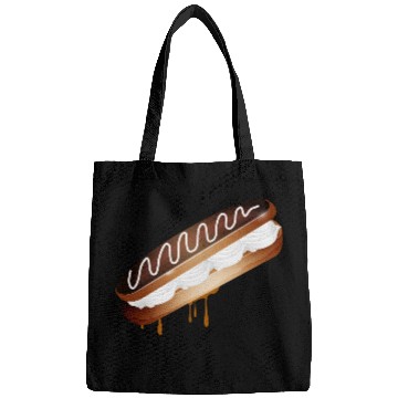 Discover Illustration of a stuffed eclair with cream Bags