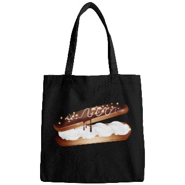 Discover Illustration of a stuffed eclair with cream Bags