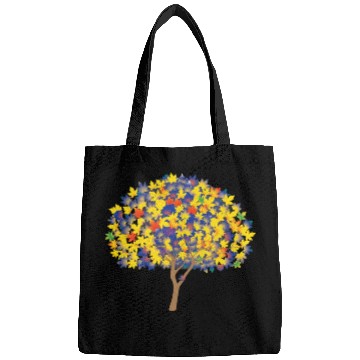 Discover autumn red tree Bags