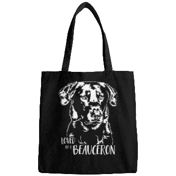 Discover Loved by a Beauceron dog mom dog saying Bags