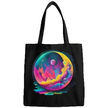 Discover Neon Abstract Watercolor Moon Bags