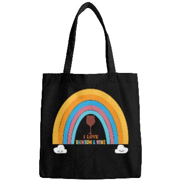 Discover I love rainbow & wine Bags