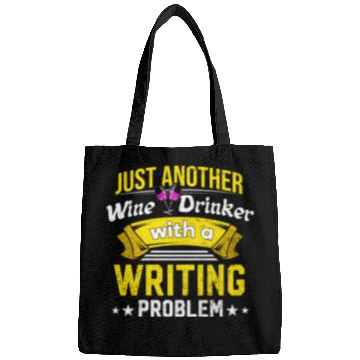 Discover Wine Drinker with Writing Problem Wine Lover Funny Bags