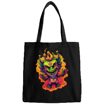 Discover 90's Style Neon Cartoon Crazy Devil 2 Bags