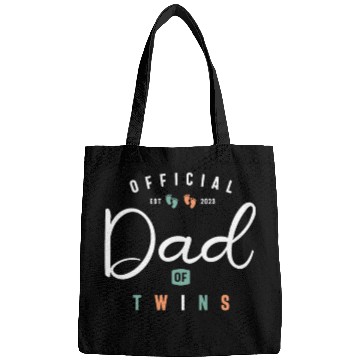 Discover Dad of Twins Funny New Daddy To Be Expecting 2023 Bags