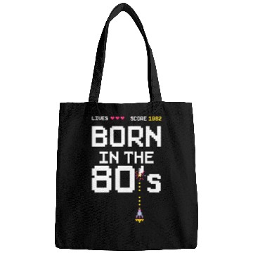 Discover 1982 Birtday Retro Gamer Pixel Born in the 80s Bags