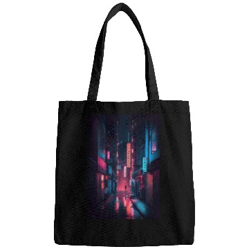 Discover Tokyo Japan Japanese Aesthetic Graphic Night Scene Bags