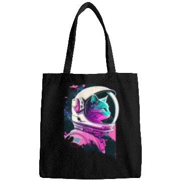 Discover Aesthetic Vaporwave Space Cat 80s 90s Astronaut Bags