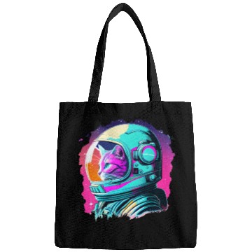 Discover Aesthetic Vaporwave Space Cat 80s 90s Astronaut Bags