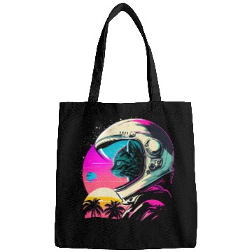 Discover Aesthetic Vaporwave Space Cat 80s 90s Astronaut Bags