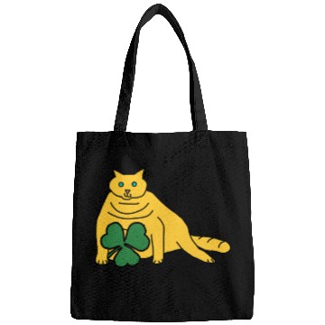 Discover Saint Patricks Day Yellow Chonk Cat with Shamrock Bags