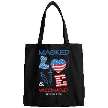 Discover Masked LOVE Vaccinated USA Flag 4th of July Gifts Bags