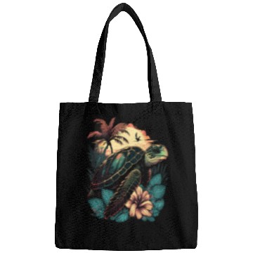 Discover Turtle Hawaiian Sea Turtles Hibiscus Flower Bags