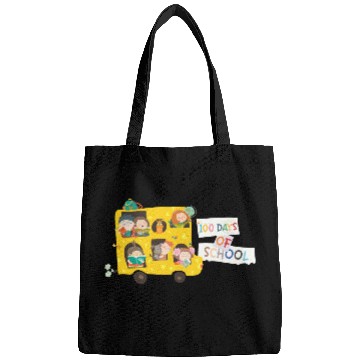 Discover 100 days of school children in the school bus Bags