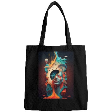 Discover Surreal Girl Dream Poster Bags