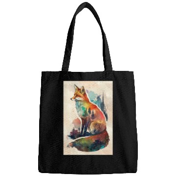 Discover Fox watercolor woodland forest animal wild animal Bags