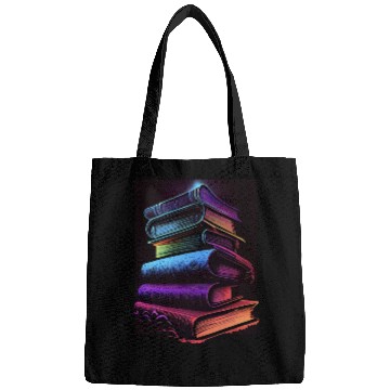 Discover Synthwave Book Stacks Design - Retro Vibes Bags