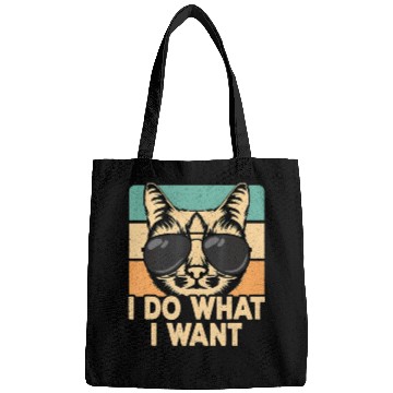 Discover Retro I Do What I Want Funny Cat Lover Bags