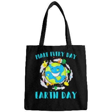 Discover Make Every Day Earth Day Cute Planet Save Environm Bags