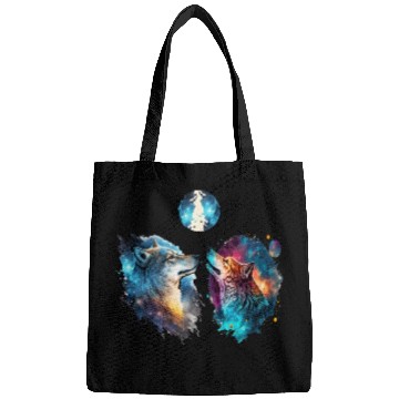 Discover Three Wolves Howling In Moonlighthowling moonlight Bags