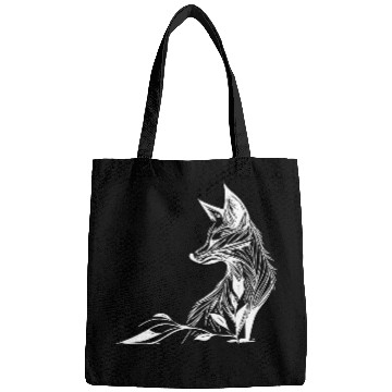 Discover Elegant Fox Portrait In Tattoo Lines Ink Bags