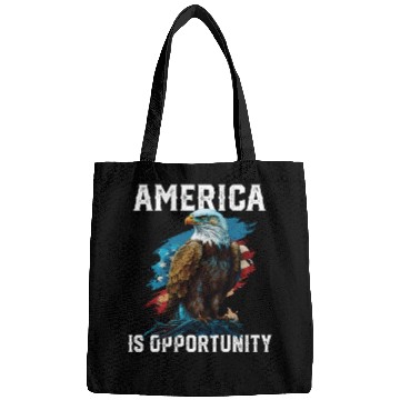 Discover America Is Opportunity American Bald Eagle July 4 Bags