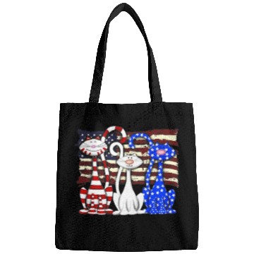 Discover 3 Cats Kitten American Flag Cat Lover Bags