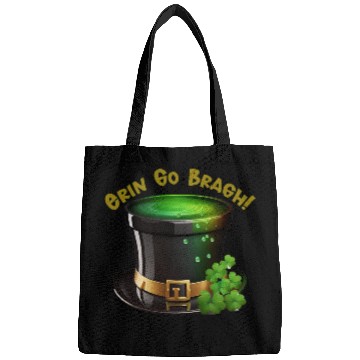 Discover Get Lucky with this 'Erin go Bragh' Top Hat Design Bags