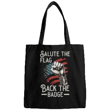 Discover Salute The Flag Back The Badge Cop Law Enforcement Bags