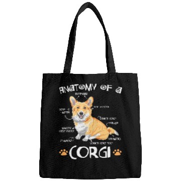 Discover Anatomy Of A Corgi Funny Corgi Dog Lover Pet Owner Bags