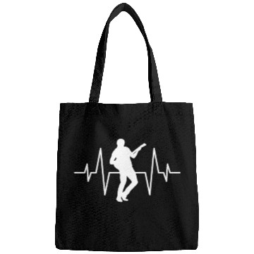 Discover guitar player heartbeat Bags