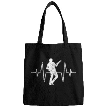 Discover guitar player heartbeat Bags