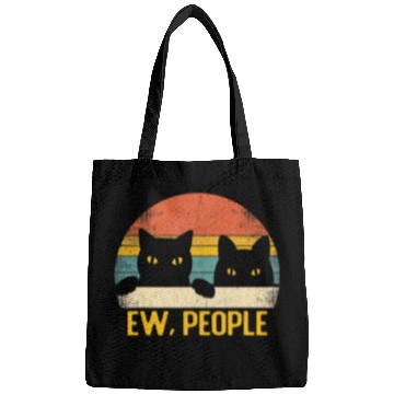 Discover Ew People Black Cat Vintage Retro â Funny Cat T Sh Bags