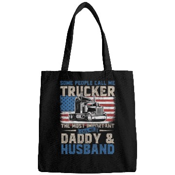 Discover Truck Driver Gift Trucker Daddy Husband US Flag Bags