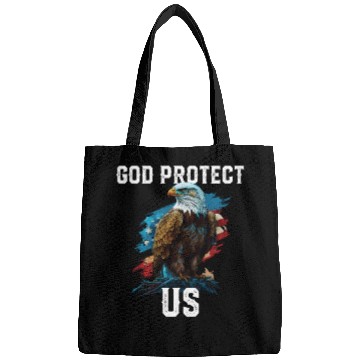 Discover God Protect US American Bald Eagle Christian 4th Bags
